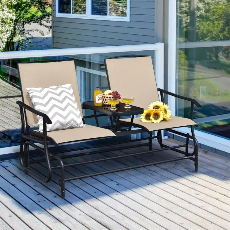 Causeuse confortable 2 places pour patio et jardin - 57 x 28 x 38 (L x l x H)