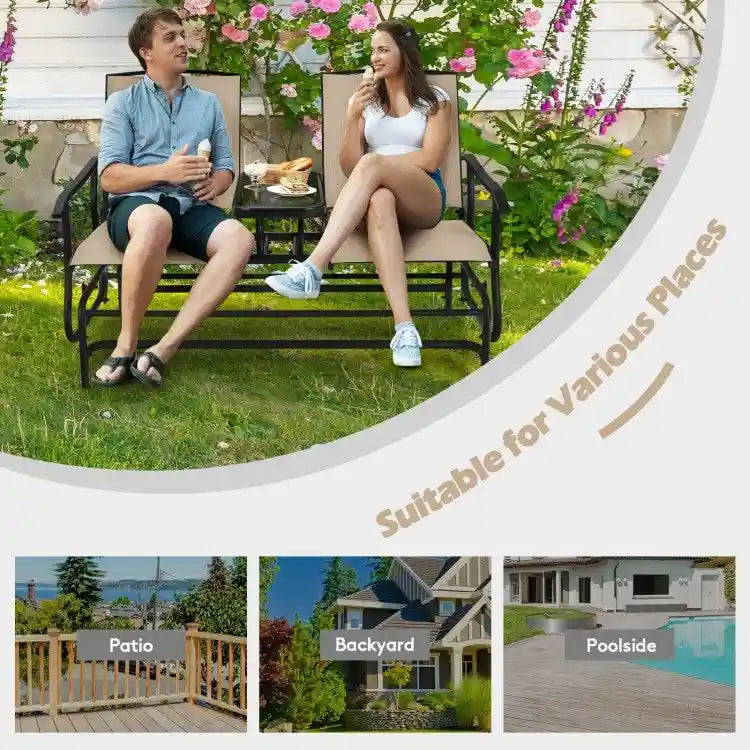 Causeuse confortable 2 places pour patio et jardin - 57 x 28 x 38 (L x l x H)