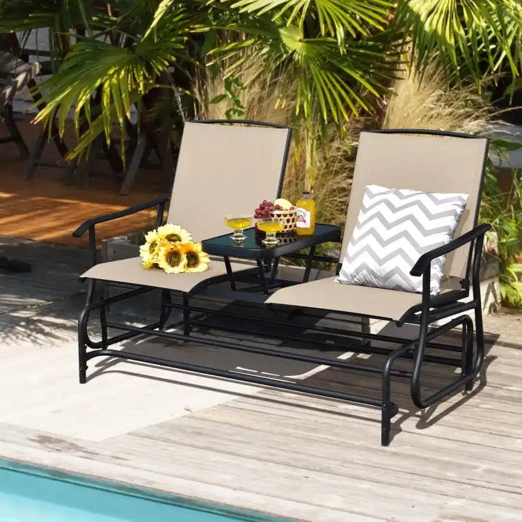 Causeuse confortable 2 places pour patio et jardin - 57 x 28 x 38 (L x l x H)