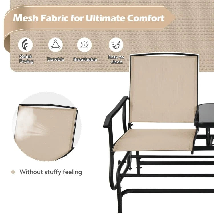Causeuse confortable 2 places pour patio et jardin - 57 x 28 x 38 (L x l x H)