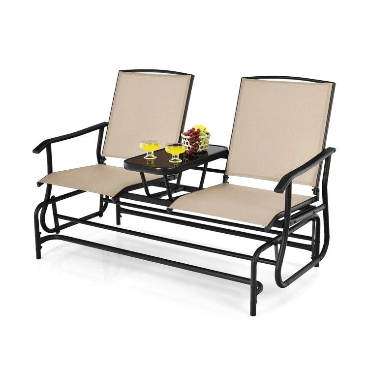 Causeuse confortable 2 places pour patio et jardin - 57 x 28 x 38 (L x l x H)