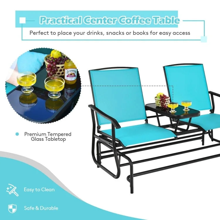 Causeuse confortable 2 places pour patio et jardin - 57 x 28 x 38 (L x l x H)