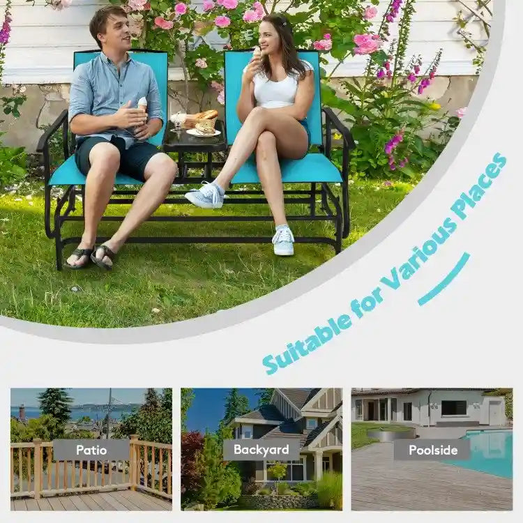 Causeuse confortable 2 places pour patio et jardin - 57 x 28 x 38 (L x l x H)