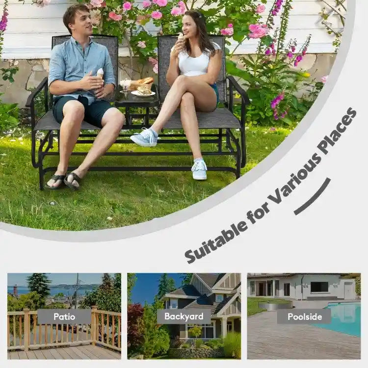 Causeuse confortable 2 places pour patio et jardin - 57 x 28 x 38 (L x l x H)