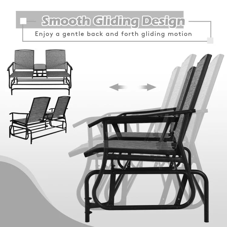 Causeuse confortable 2 places pour patio et jardin - 57 x 28 x 38 (L x l x H)
