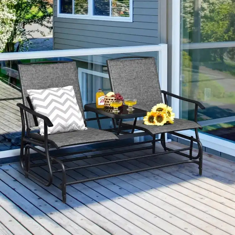 Causeuse confortable 2 places pour patio et jardin - 57 x 28 x 38 (L x l x H)