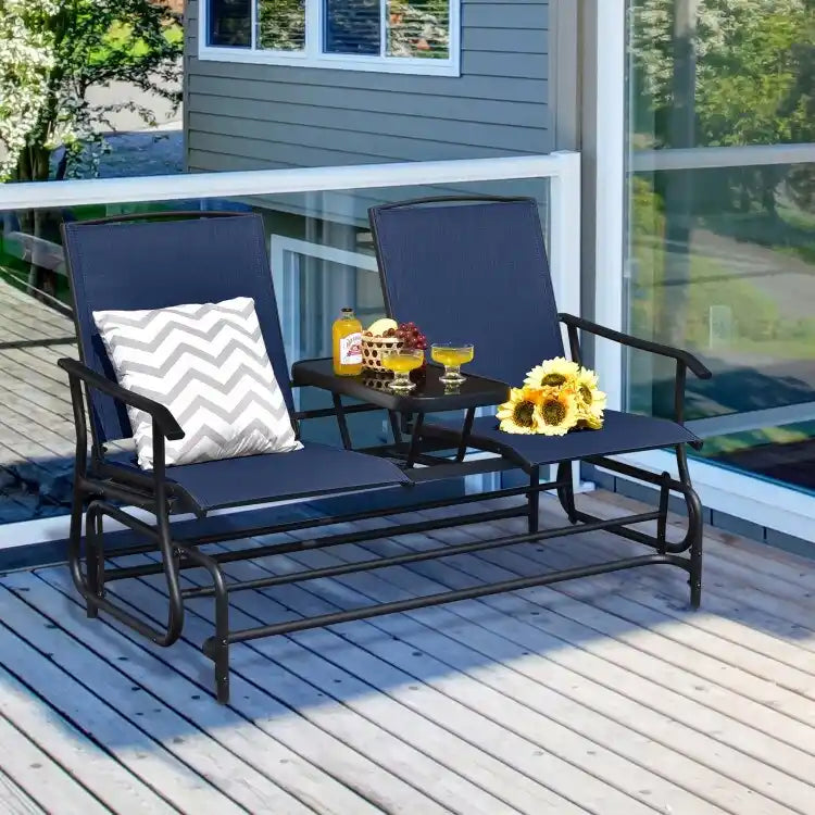Causeuse confortable 2 places pour patio et jardin - 57 x 28 x 38 (L x l x H)