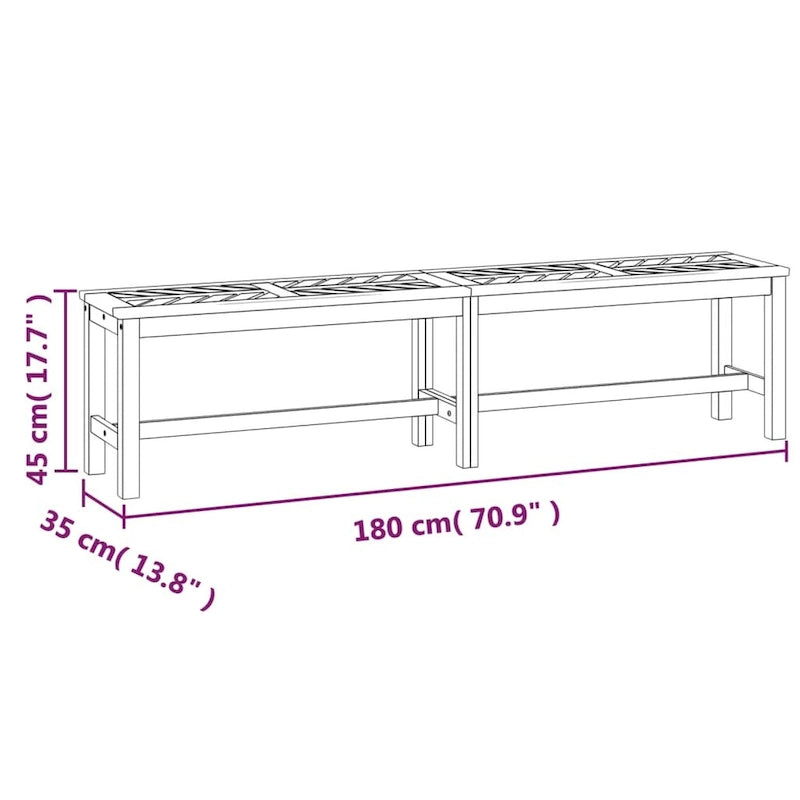 vidaXL Banc de jardin en bois d'acacia massif