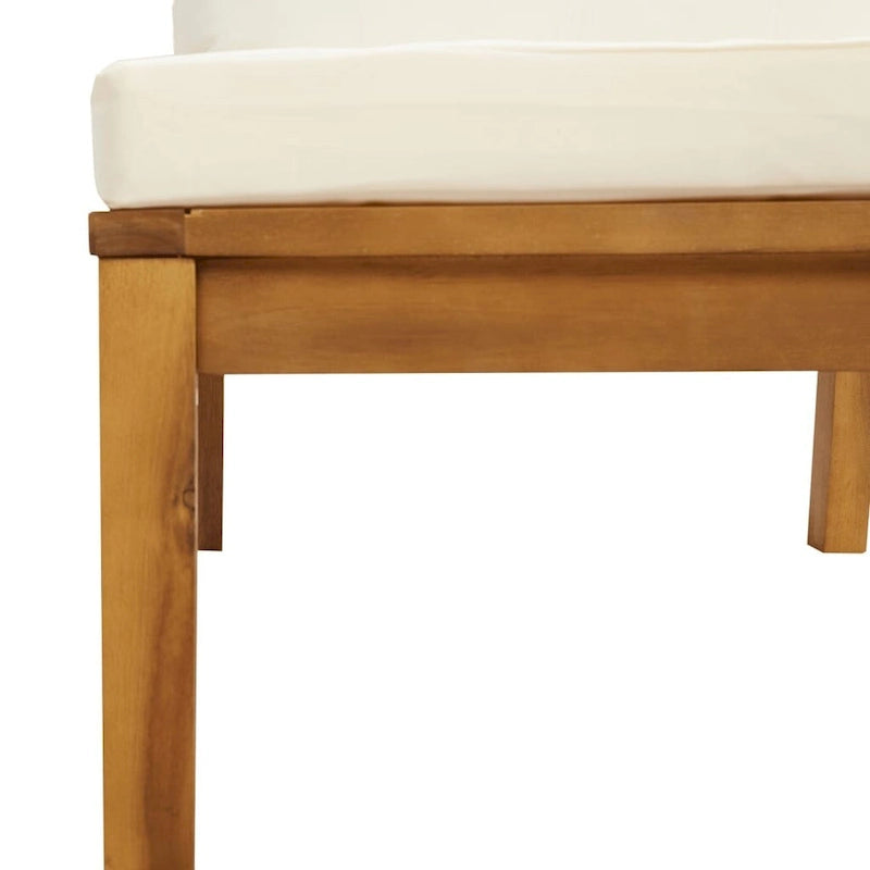 vidaXL Canapés d'angle 2 pcs avec coussins crème blanc Bois d'acacia massif - 27,2 x 27,2 x 24,6