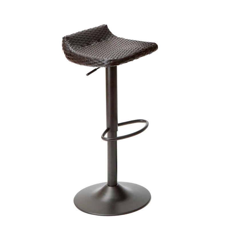 Tabouret de bar d'extérieur Max 34 pouces, résine noire tressée, pliable, lot de 2