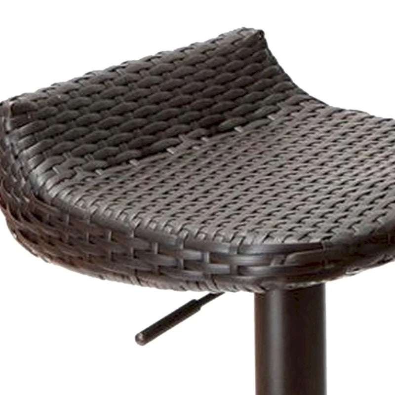 Tabouret de bar d'extérieur Max 34 pouces, résine noire tressée, pliable, lot de 2