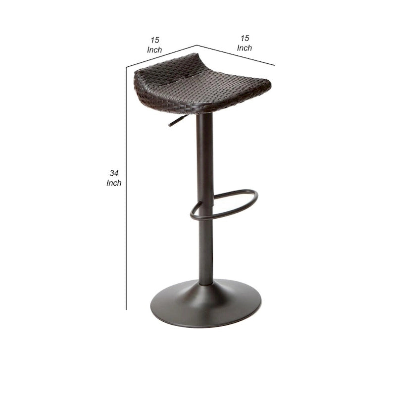 Tabouret de bar d'extérieur Max 34 pouces, résine noire tressée, pliable, lot de 2