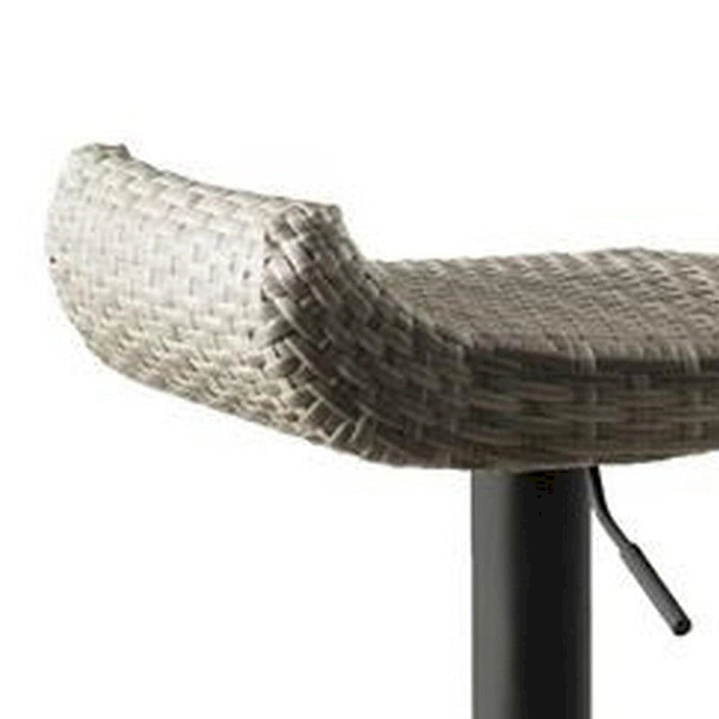 Tabouret de bar d'extérieur Max 34 pouces, résine noire tressée, pliable, lot de 2