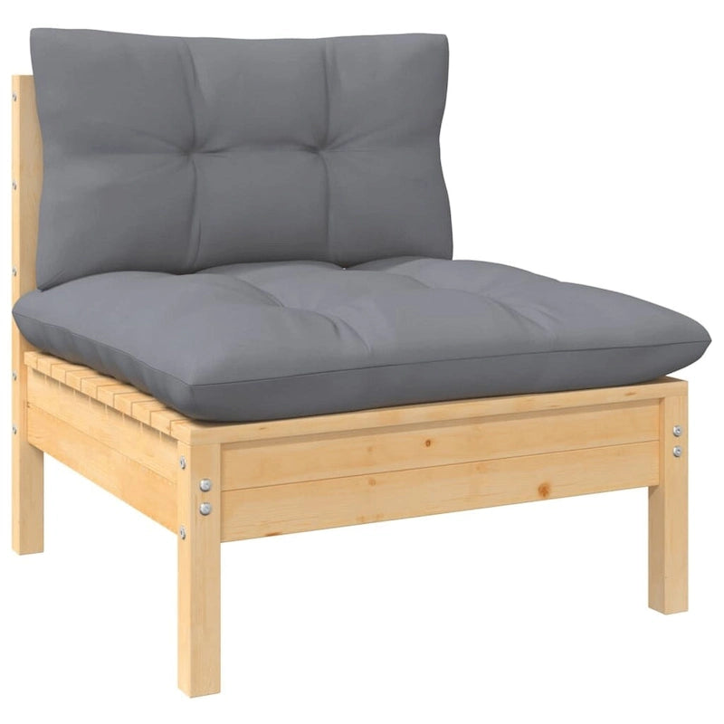 vidaXL Canapé de jardin 2 places en pin massif avec coussins de plusieurs couleurs - 25 x 25 x 24,6