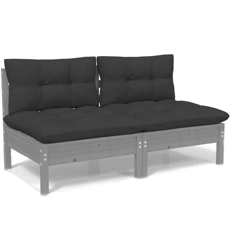 vidaXL Canapé de jardin 2 places en pin massif avec coussins de plusieurs couleurs - 25 x 25 x 24,6