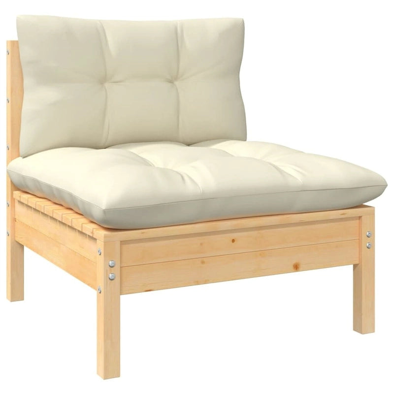 vidaXL Canapé de jardin 2 places en pin massif avec coussins de plusieurs couleurs - 25 x 25 x 24,6