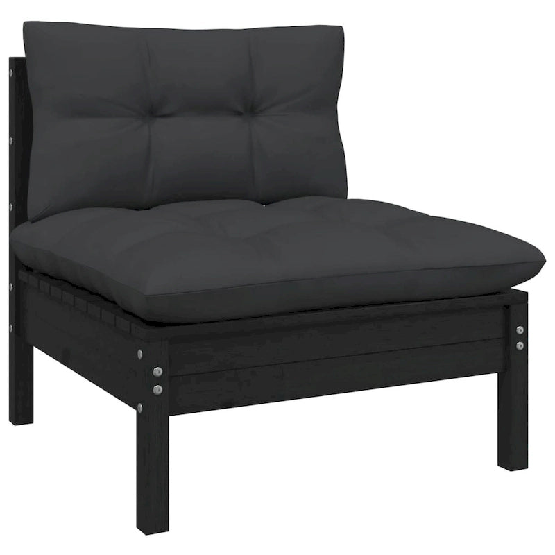 vidaXL Canapé de jardin 2 places en pin massif avec coussins de plusieurs couleurs - 25 x 25 x 24,6