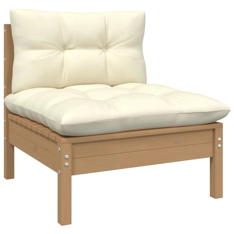 vidaXL Canapé de jardin 2 places en pin massif avec coussins de plusieurs couleurs - 25 x 25 x 24,6