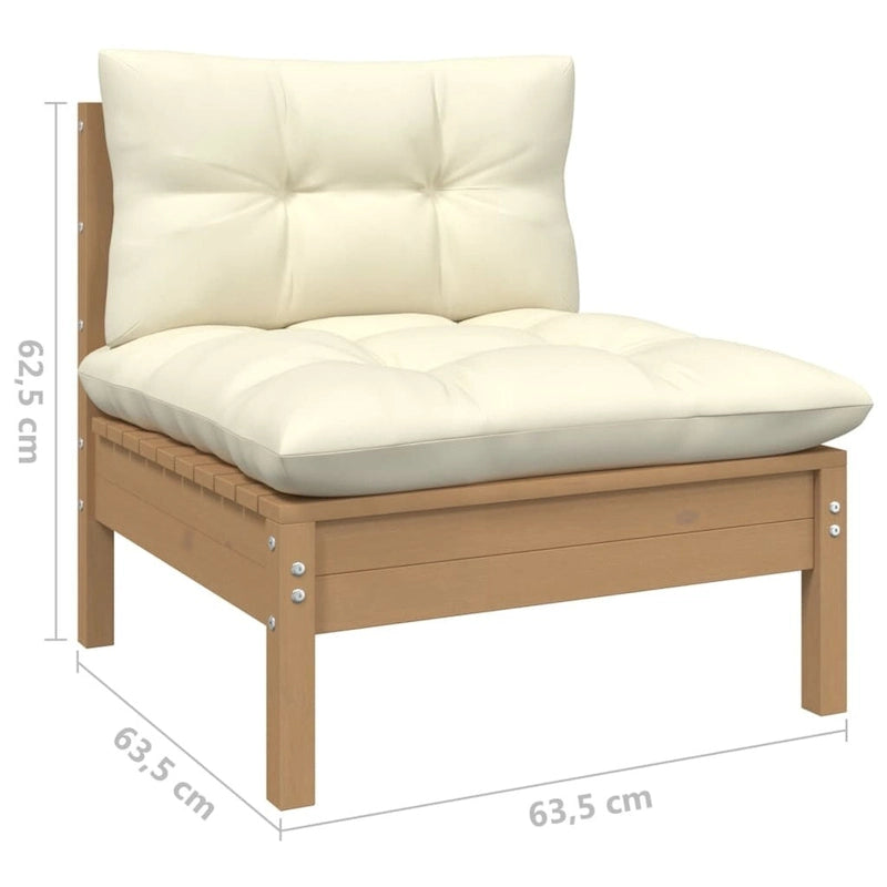 vidaXL Canapé de jardin 2 places en pin massif avec coussins de plusieurs couleurs - 25 x 25 x 24,6
