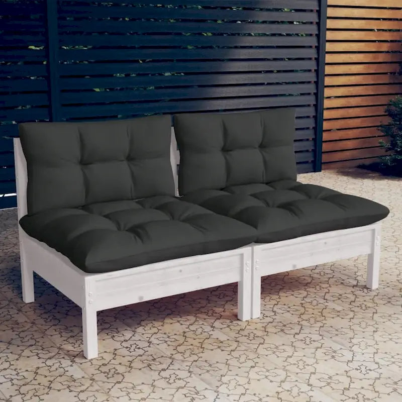 vidaXL Canapé de jardin 2 places en pin massif avec coussins de plusieurs couleurs - 25 x 25 x 24,6