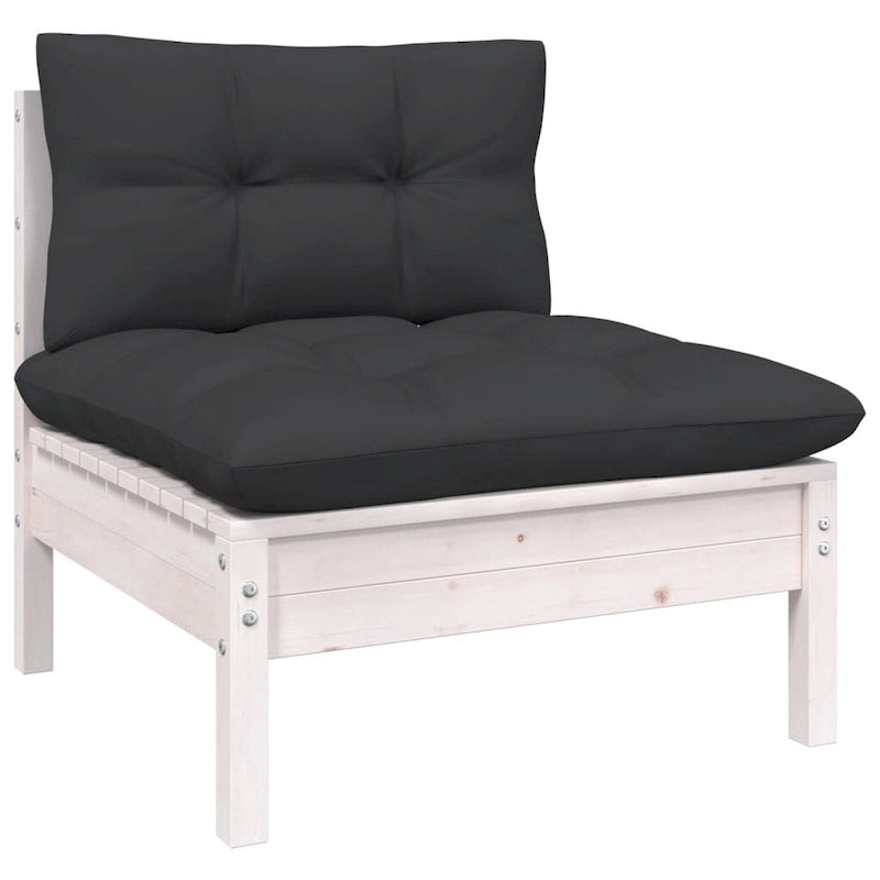 vidaXL Canapé de jardin 2 places en pin massif avec coussins de plusieurs couleurs - 25 x 25 x 24,6