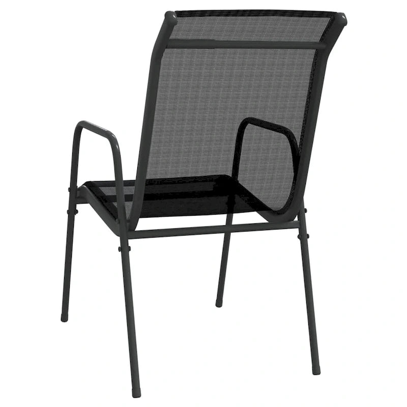 vidaXL Chaises de jardin empilables en acier et textilène noir