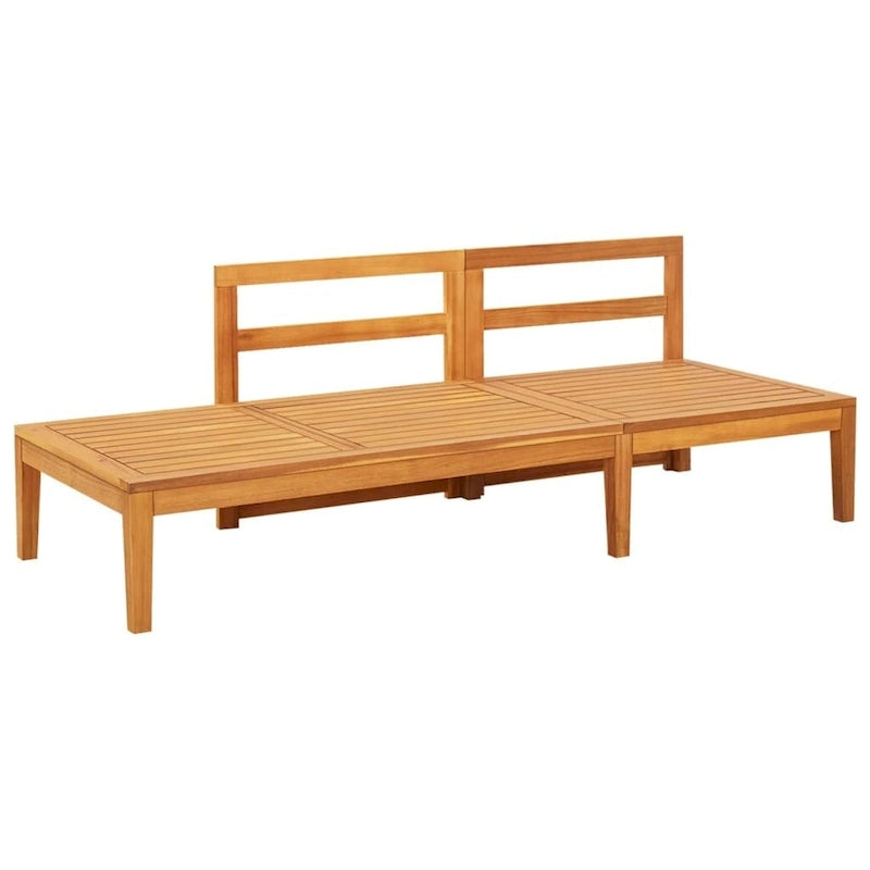 vidaXL Bain de soleil de jardin avec coussins, canapé modulaire, table basse, bois d'acacia massif