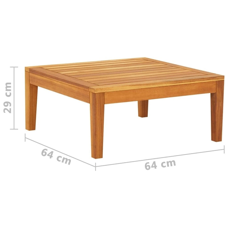 vidaXL Bain de soleil de jardin avec coussins, canapé modulaire, table basse, bois d'acacia massif