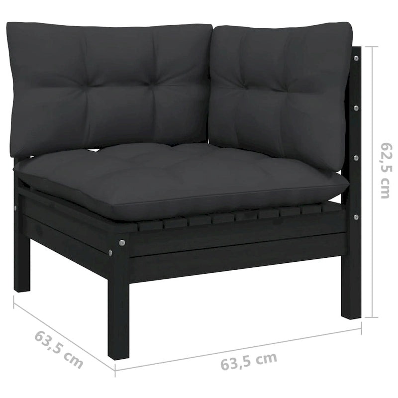 vidaXL Ensemble de salon de jardin 7 pièces en pin massif avec coussins de plusieurs couleurs - 25 x 25 x 24.6