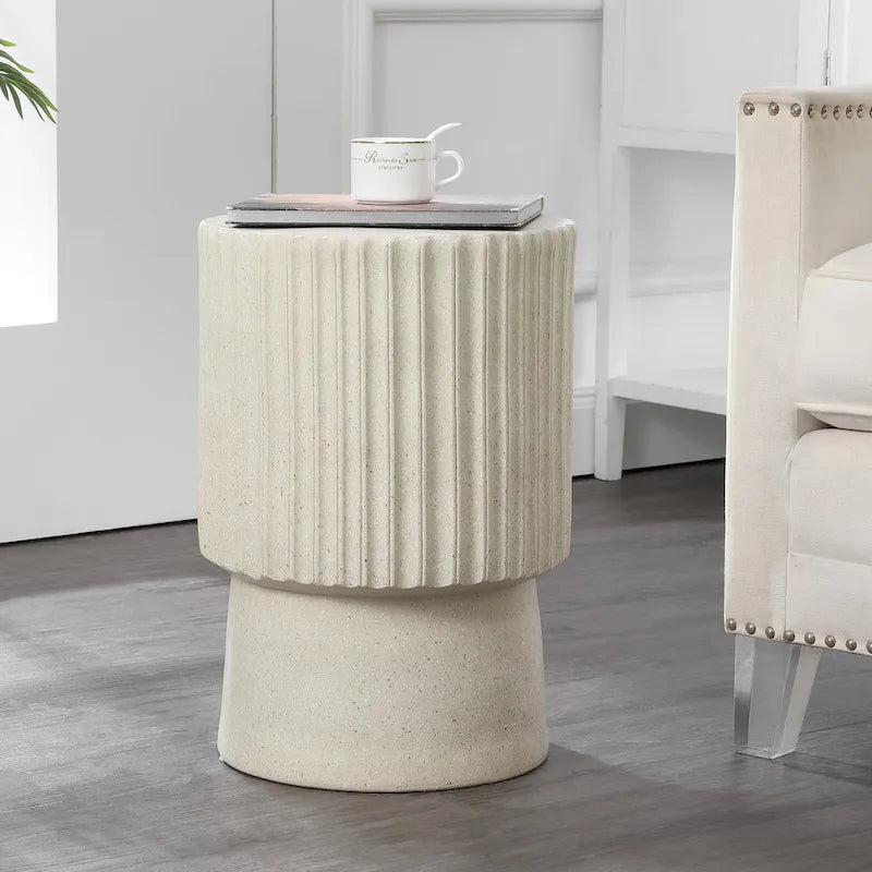 Kline 19 Modern Art Deco Tambour Accent Table , by JONATHAN Y