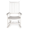 Chaise à bascule d'extérieur Parker Farmhouse Classic Slat-Back en bois d'acacia, supportant 158 kg, par JONATHAN Y