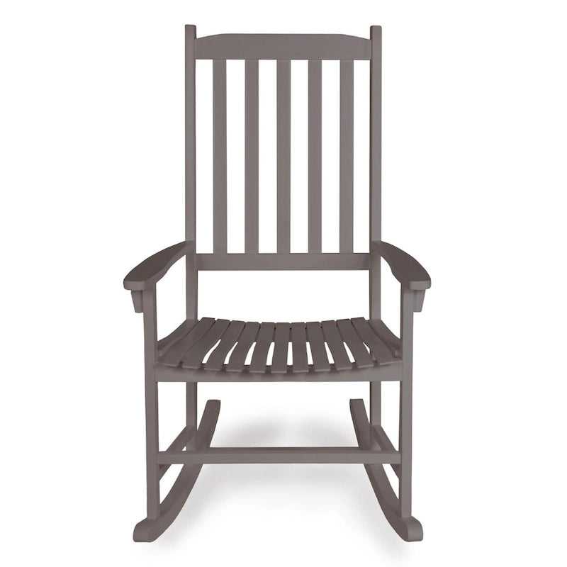 Chaise à bascule d'extérieur Parker Farmhouse Classic Slat-Back en bois d'acacia, supportant 158 kg, par JONATHAN Y