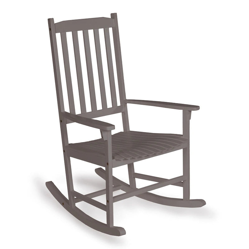 Chaise à bascule d'extérieur Parker Farmhouse Classic Slat-Back en bois d'acacia, supportant 158 kg, par JONATHAN Y