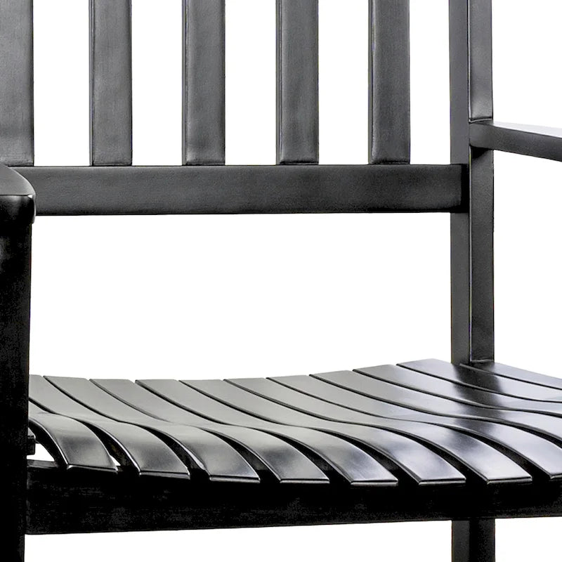Chaise à bascule d'extérieur Parker Farmhouse Classic Slat-Back en bois d'acacia, supportant 158 kg, par JONATHAN Y