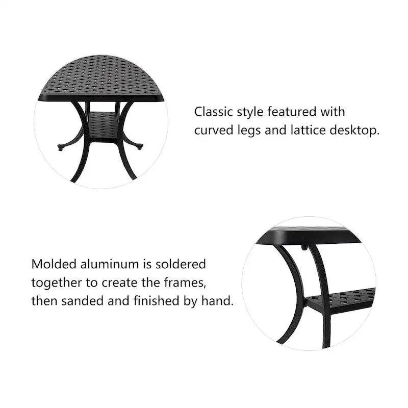 Ensemble de canapé d'angle de patio 2 pièces en fonte d'aluminium Elm Plus avec coussins beiges