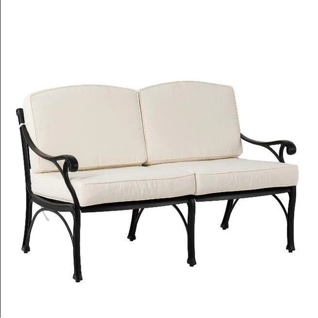Ensemble de canapé d'angle de patio 2 pièces en fonte d'aluminium Elm Plus avec coussins beiges