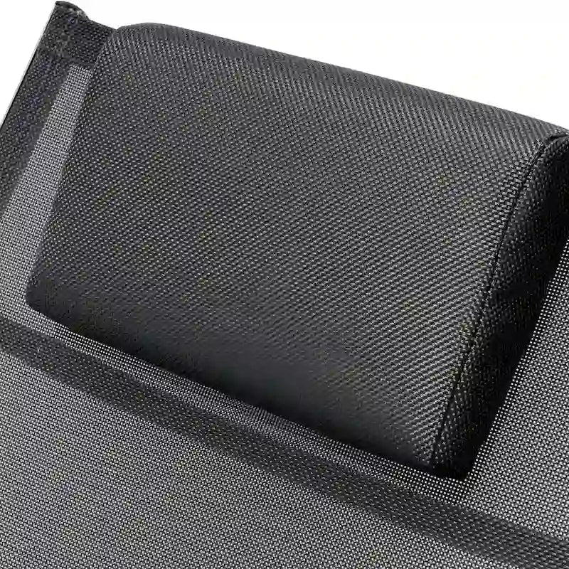 Chaises longues pliantes réglables d'extérieur avec appuie-tête (Lot de 2)