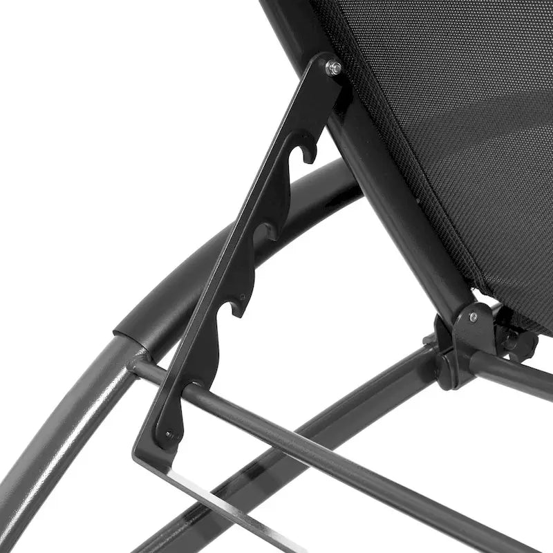 Chaises longues pliantes réglables d'extérieur avec appuie-tête (Lot de 2)
