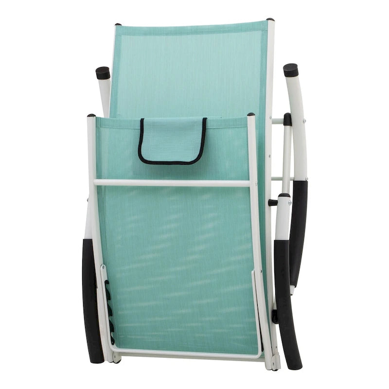 Chaises longues pliantes réglables d'extérieur avec appuie-tête (Lot de 2)