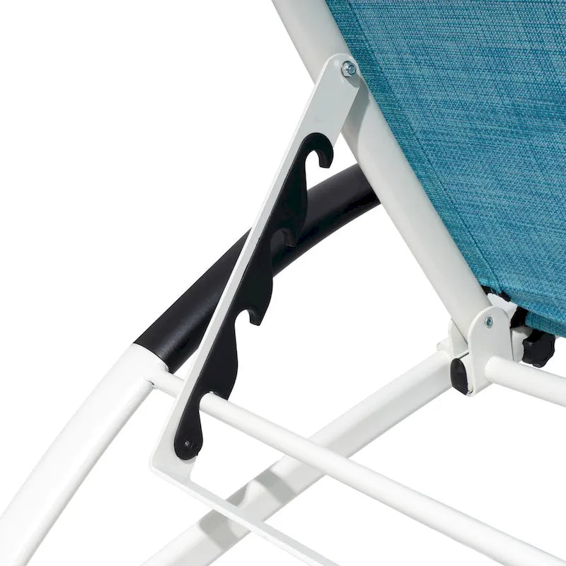 Chaises longues pliantes réglables d'extérieur avec appuie-tête (Lot de 2)
