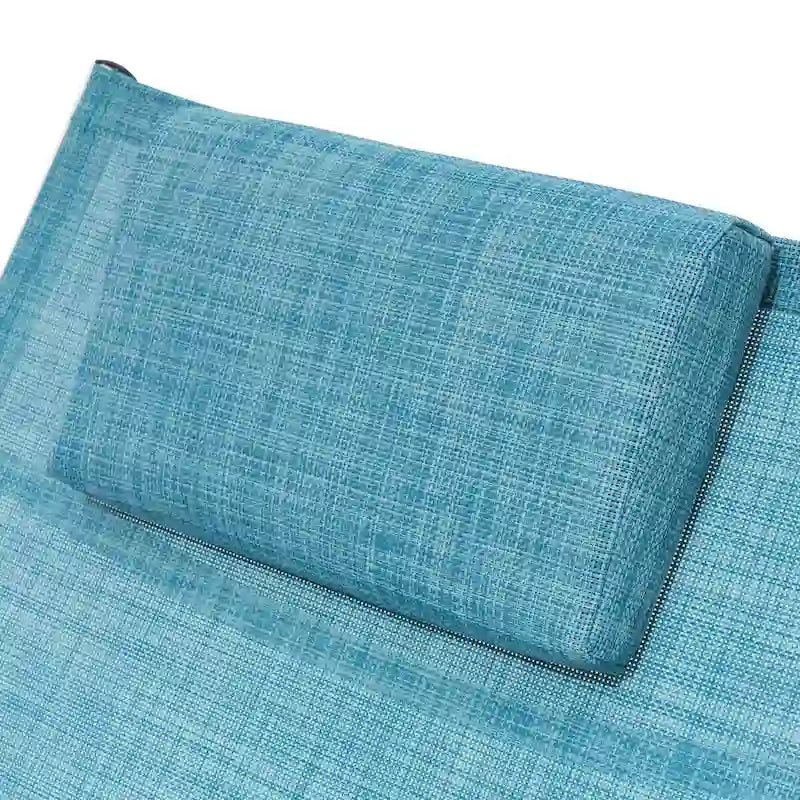 Chaises longues pliantes réglables d'extérieur avec appuie-tête (Lot de 2)