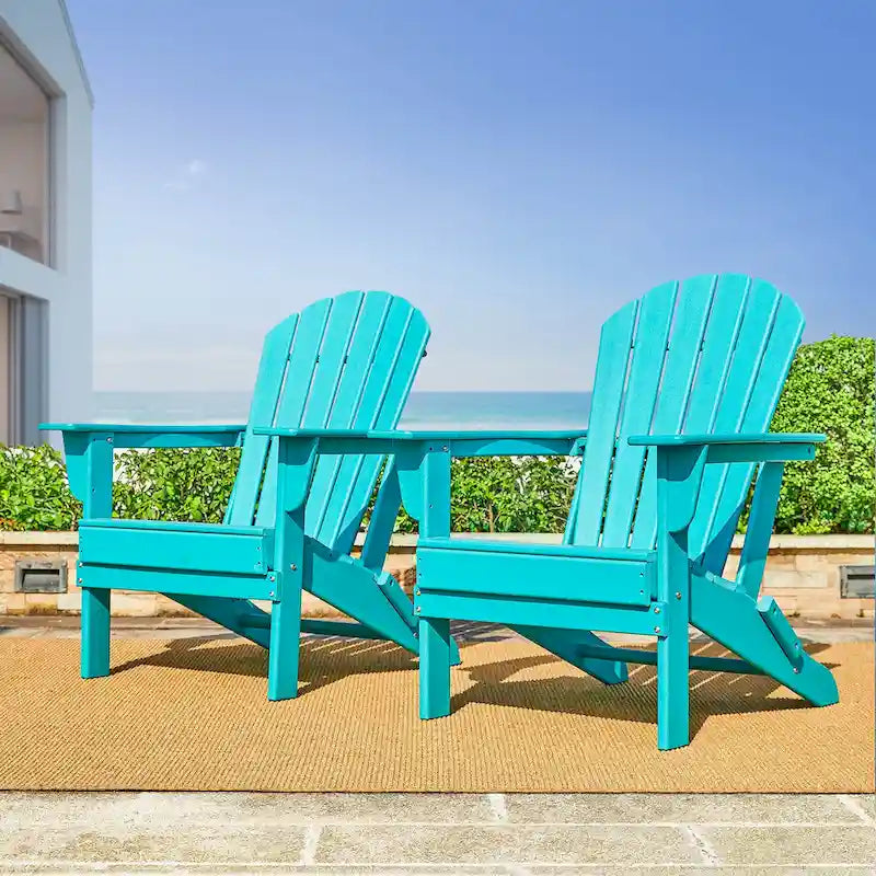 Chaise Adirondack pliante en PEHD pour patio extérieur Elm Plus
