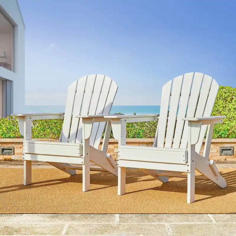 Chaise Adirondack pliante en PEHD pour patio extérieur Elm Plus