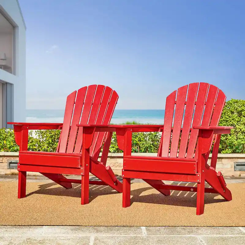 Chaise Adirondack pliante en PEHD pour patio extérieur Elm Plus