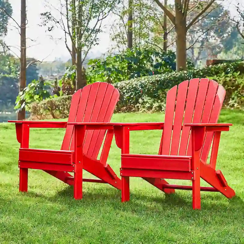 Chaise Adirondack pliante en PEHD pour patio extérieur Elm Plus