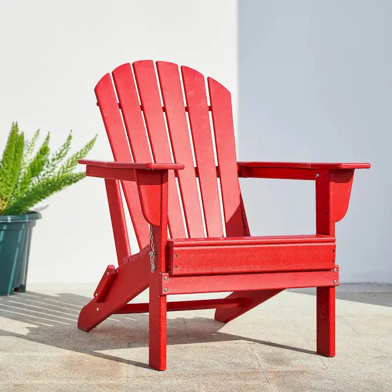 Chaise Adirondack pliante en PEHD pour patio extérieur Elm Plus