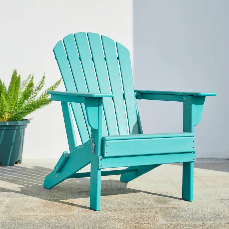 Chaise Adirondack pliante en PEHD pour patio extérieur Elm Plus