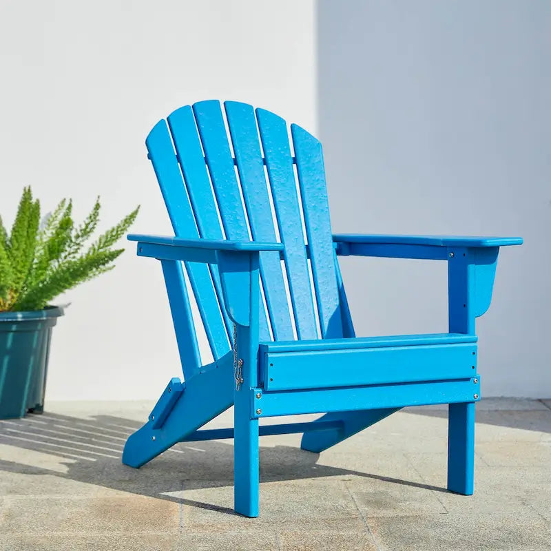 Chaise Adirondack pliante en PEHD pour patio extérieur Elm Plus