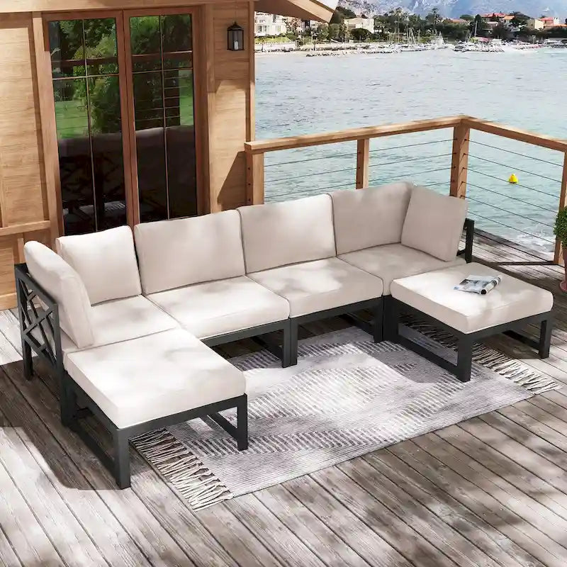 VredHom Outdoor Patio Daybed Patio Sectional Sofa Conversation Set