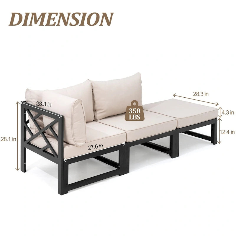 VredHom Lit de repos extérieur pour patio - Canapé d'angle modulable pour patio